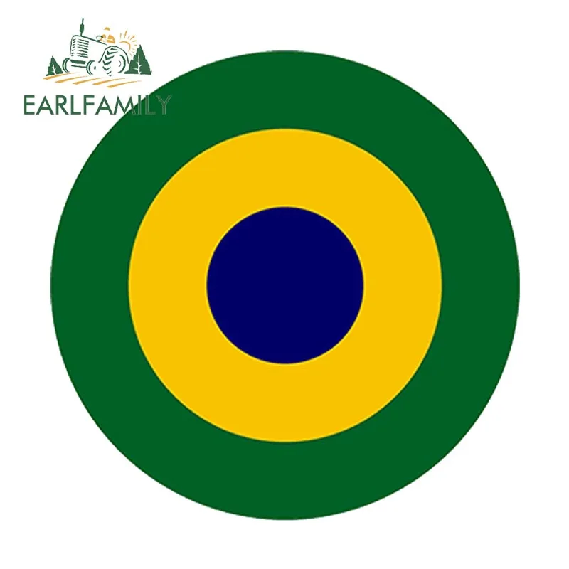 EARLFAMILY 13cm x 13cm Brazil Car Sticker Brazilian Roundel Decal Round Bumper Laptop Decoration Waterproof Car Accessories