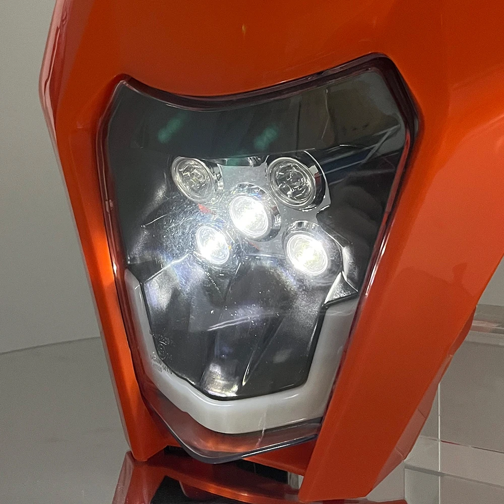 Placa de faro LED Universal para motocicleta, faros de Motocross para KTM, EXC, XC, SX, MX, XC, 125, 250, 300, Supermoto Enduro