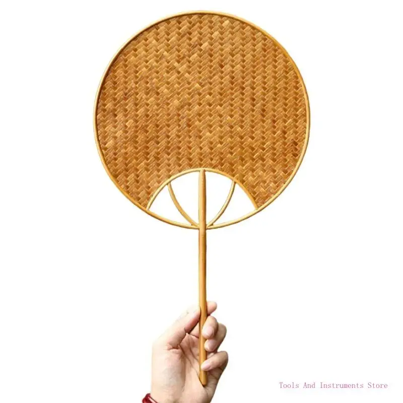 Traditional Chinese Styles Bamboos Fan Braiding Woven Hand Fan Cooling Paddles C7AC