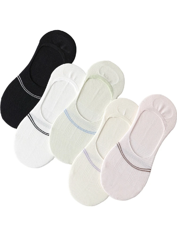 

5 Pairs Women’s Ultra-Thin Invisible Cotton Boat Socks, Soft Breathable Low-Cut No-Show Socks for Everyday Comfort