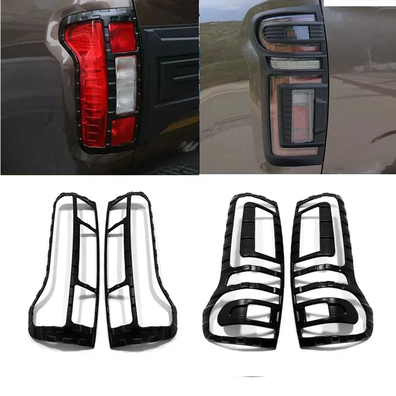 For Great Wall Cannon GWM Poer Ute 2021 2022 ABS chrome black Rear Light Cover Trim Taillight Lamp Frame  Exterior Accessories