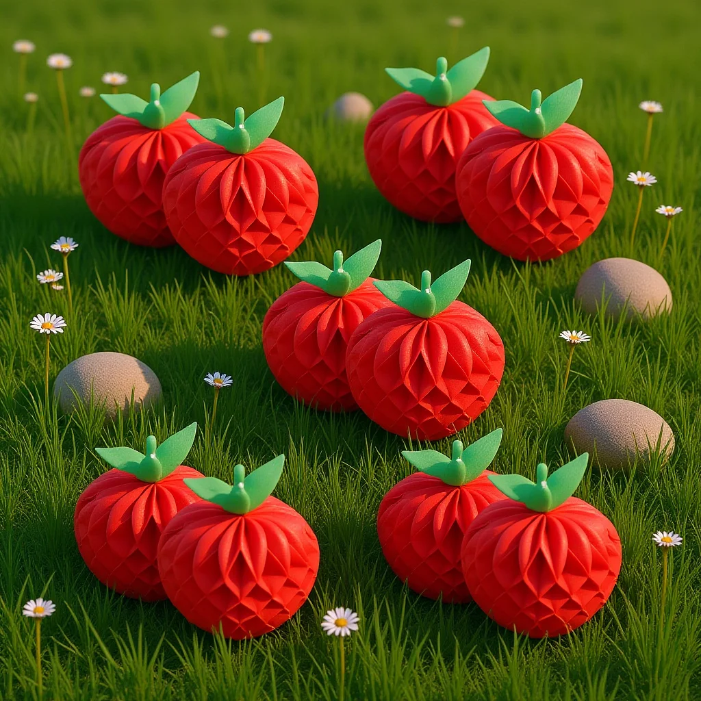 

10Pcs Red Apple Honeycomb Paper Decorations Birthday Party Home Decor Hanging Garland Party Supplies Honeycomb Ornaments