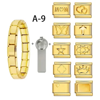 1 مجموعة الذهب اللون فراشة حورية البحر قلادة الفولاذ المقاوم للصدأ الإيطالية أساور سحرية حزمة للمرأة رجل بنات بنين الهدايا DIY صنع