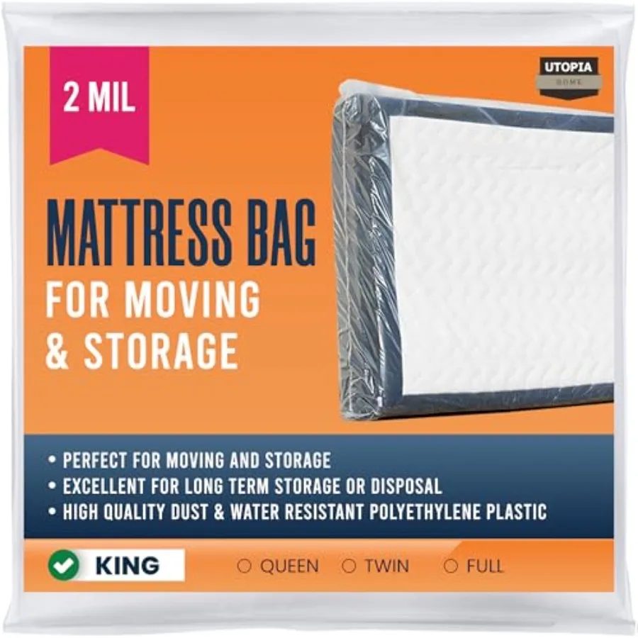 

Size Mattress Cover for Moving, Thick Plastic Mattress Bag for Disposal, Mattress Encasement Fits Mattresses up to 14 Inch, Mat