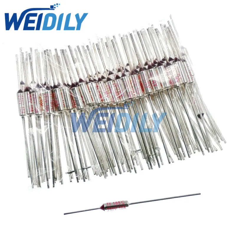 10PCS TF Fusibile Termico RY 10A 250V Temperatura 65C 85C 100C 105C 100C 120C 130C 152C 165C 172C 185C 192C 200C 216C 240C 280C 300C