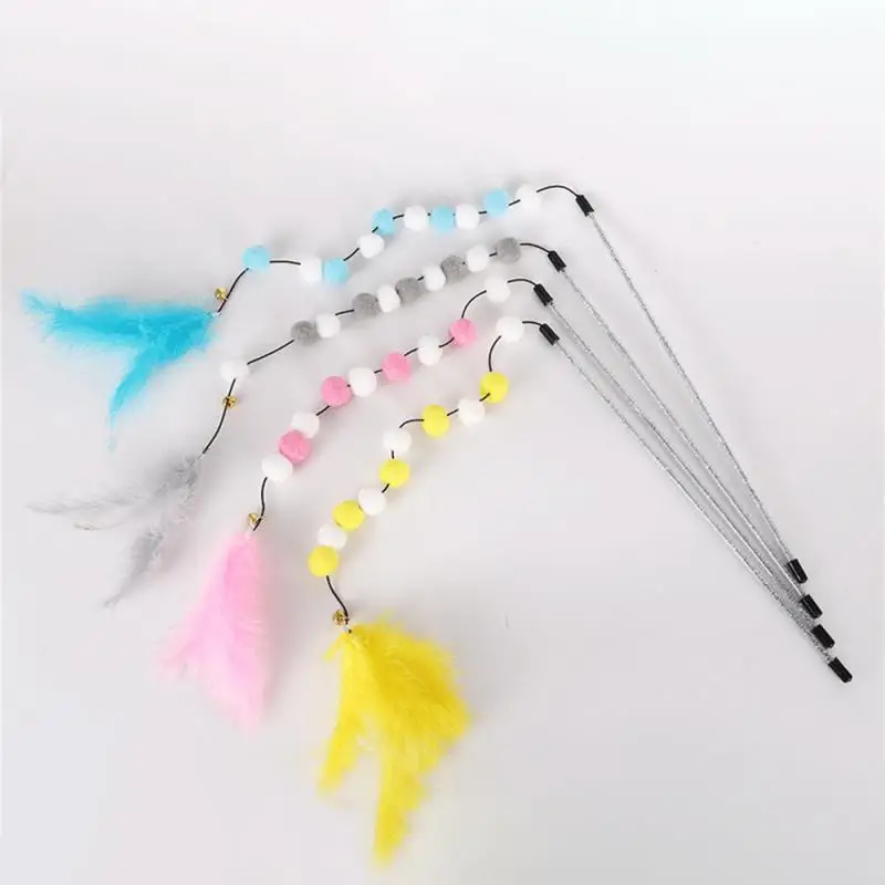 1/2/3PCS Playing Stick Durable Contrast High-quality Pet Product Pompom Cat Toys Non-toxic Delicate Fashionable Beautiful