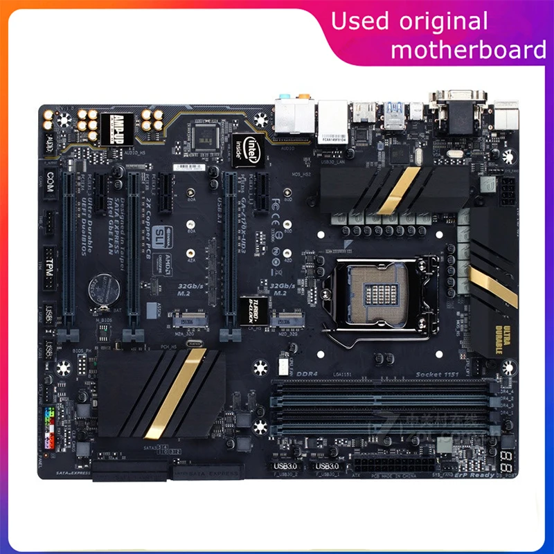 

Used LGA 1151 For Intel Z170 GA-Z170X-UD3 Z170X-UD3 Computer USB3.0 SATA3 Motherboard DDR4 64G Desktop Mainboard