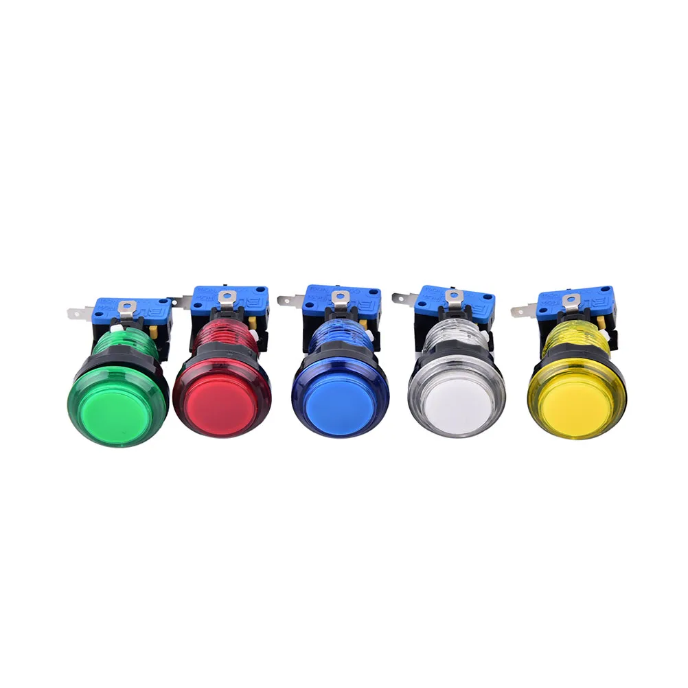 1Pc Round Lit Illuminated Arcade Video Game Push Button Switch LED Light Lamp Easy To Replace Existing Parts And Use