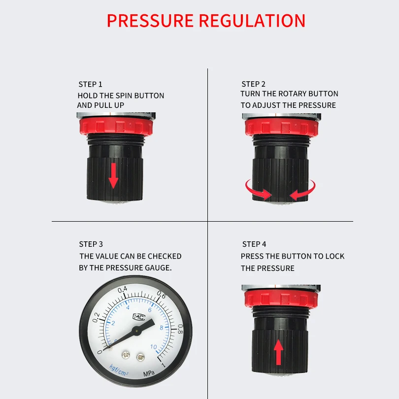 Filtr oczyszczania źródła powietrza BC2000 Separator wody i oleju Zestaw regulatora ciśnienia gwintu 1/4 BSP
