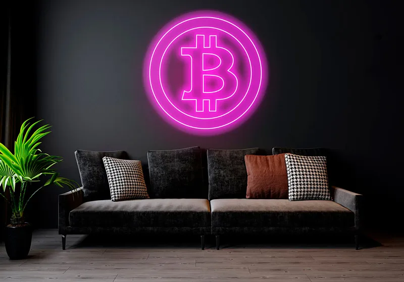 Custom LED Neon Light Llluminated Sign Bitcoin Bar Restaurant Shop Indoor Lamp Business Advertising Teen Room Wall Decoration