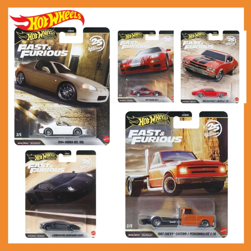 

Коллекционная модель Hot Wheels Fast & Furious к 25-летию, масштаб 1:64, литая машинка с металлическими шинами Real Riders, новинка 2026 года