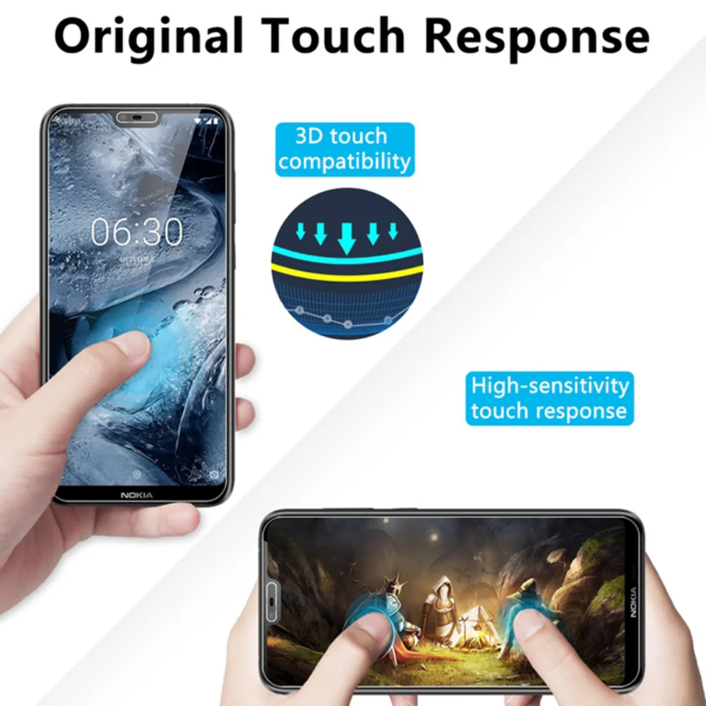 Tempered Glass 9H HD Screen Protector for Nokia 7.1 6.1 5.1 Plus Toughed Protective Glass on Nokia 3.1 Plus 2.1