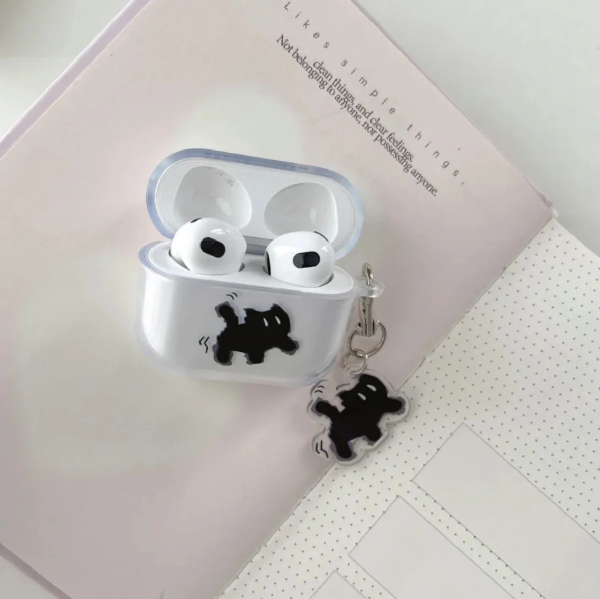 حافظة سماعة رأس كرتونية لأجهزة Apple Airpods 4 2 3 1 Pro2 3 غطاء لطيف سماعة لاسلكية تعمل بالبلوتوث غطاء حماية مع قلادة #4
