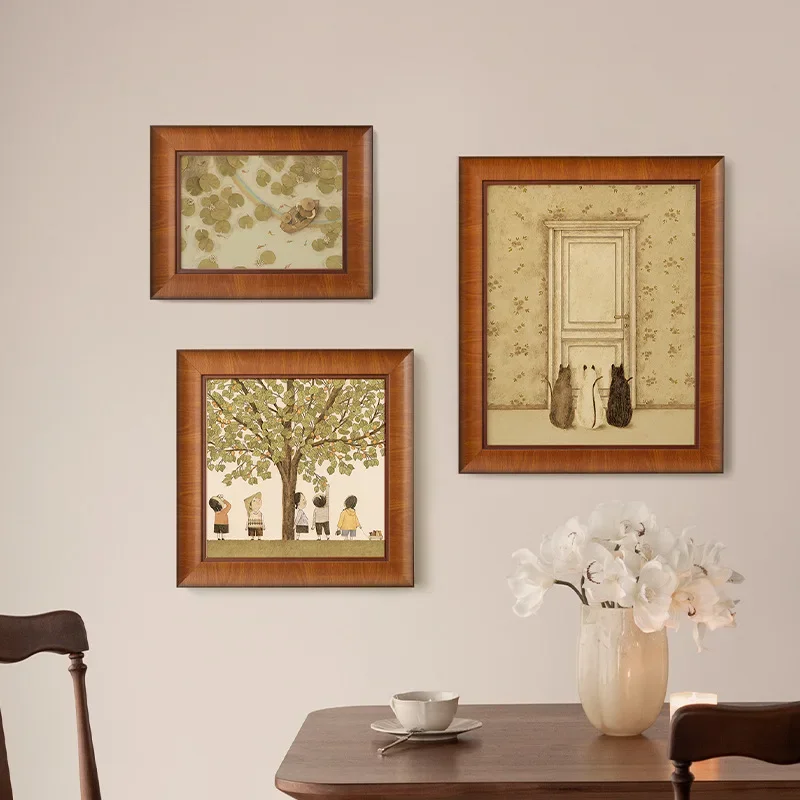 Square Classic Photo Frame for Wall Hanging 4-16inch Vintage Wood Wedding Picture Frame Stand Oil Painting Frame Home Decor Gift