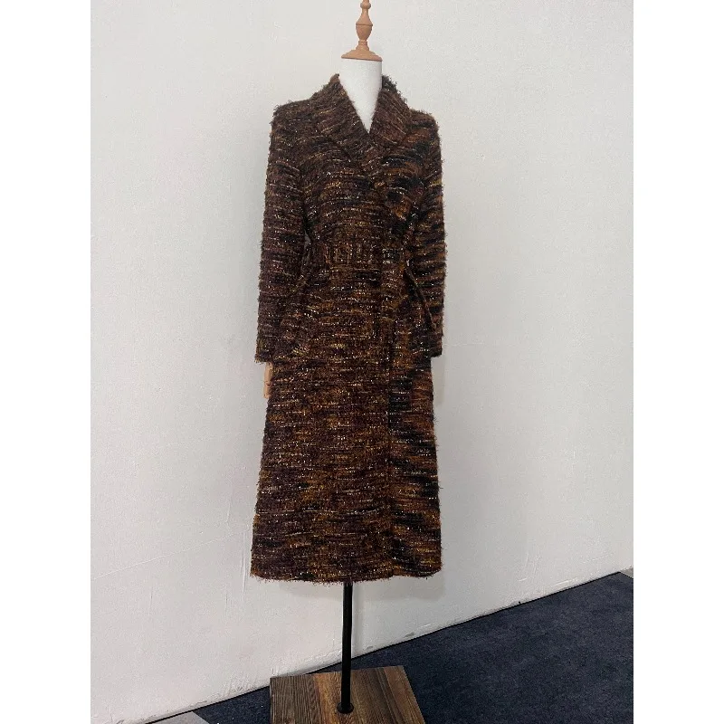 

Teenage Fashion Trend Coarse Woolen Retro Small Fragrant Coat Autumn Winter New Hepburn Style Fashionable Versatile Coat