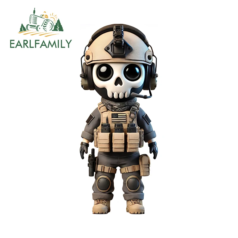 

EARLFAMILY for Cute Call of Duty Item Car Stickers Amusing Skull Soldier Refrigerator Decals Cool Waterproof Vinyl Car Goods