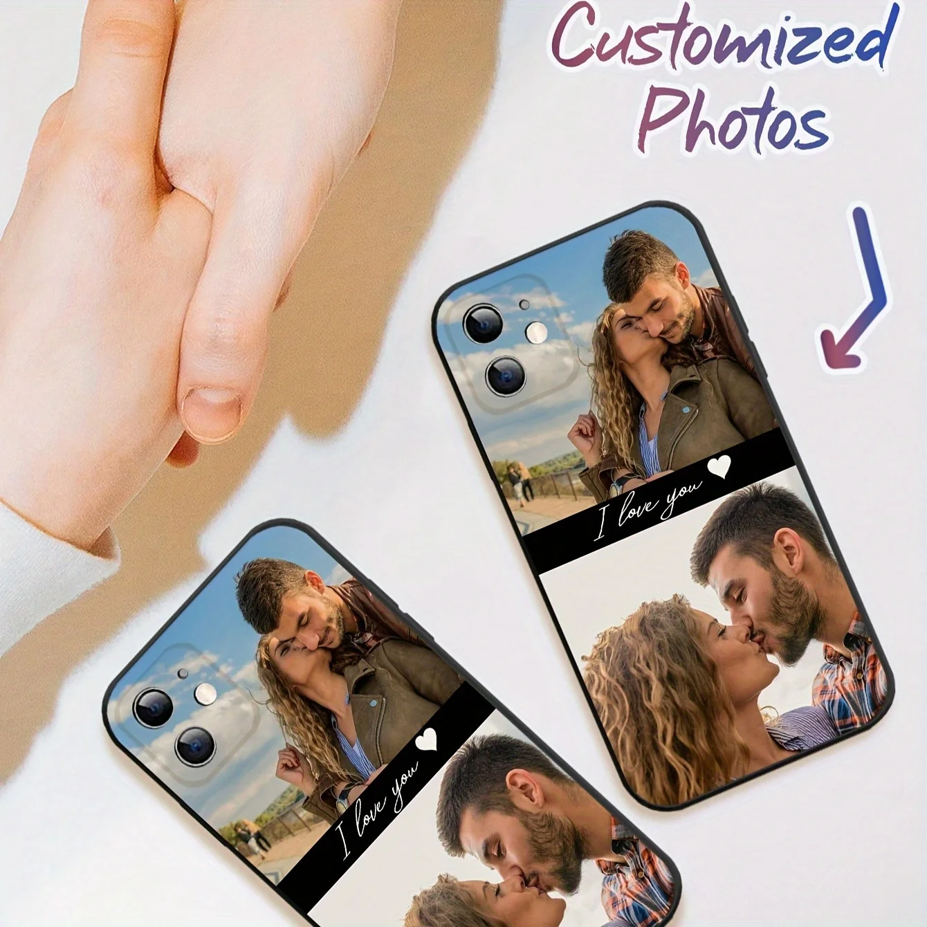 حافظة ناعمة مخصصة للزوجين لهاتف آيفون 16 16e 15 14 13 12 11 Pro Max Mini SE 2020 2022 XS XR 6 7 8 Plus غطاء خلفي من البولي يوريثان #3