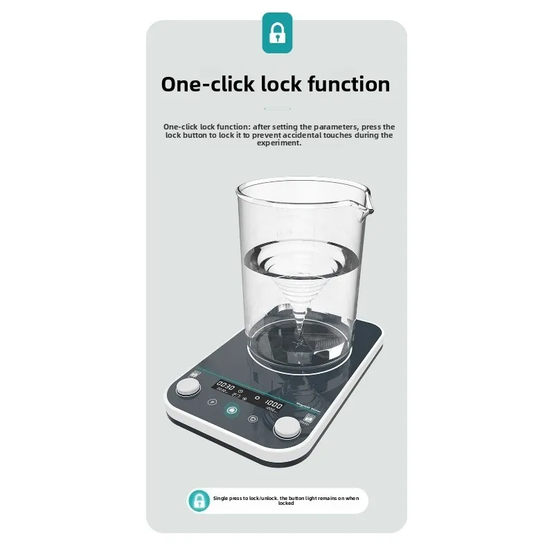 Digital Magnetic Stirrer Benchtop Lab Stir Plate Stepless Speed Control Compact Liquid Mixer