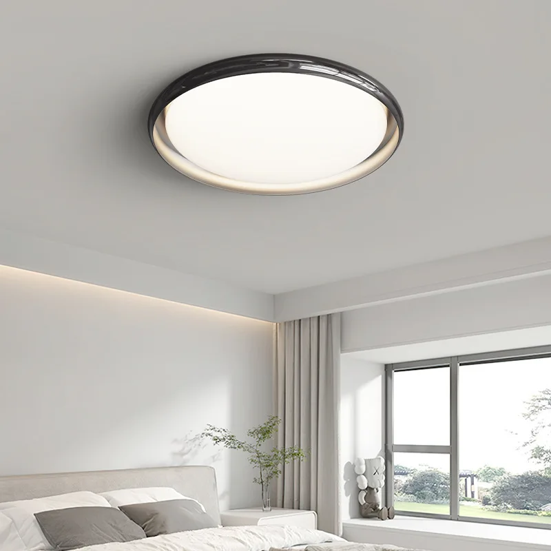 

Modern Minimalist Chrome Round Led Ceiling Lamp Lighting Plating Dimmable Bedroom Study Lamp Home Decor Living Room Fixtures