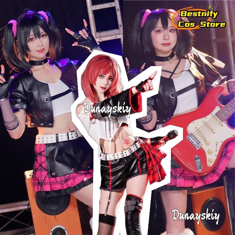 Косплей Нико Ядзава Косплей Аниме Loveee Live! Костюм Готическая юбка Лолиты Женские платья Платья принцессы Аниме Наряд Парик Pro