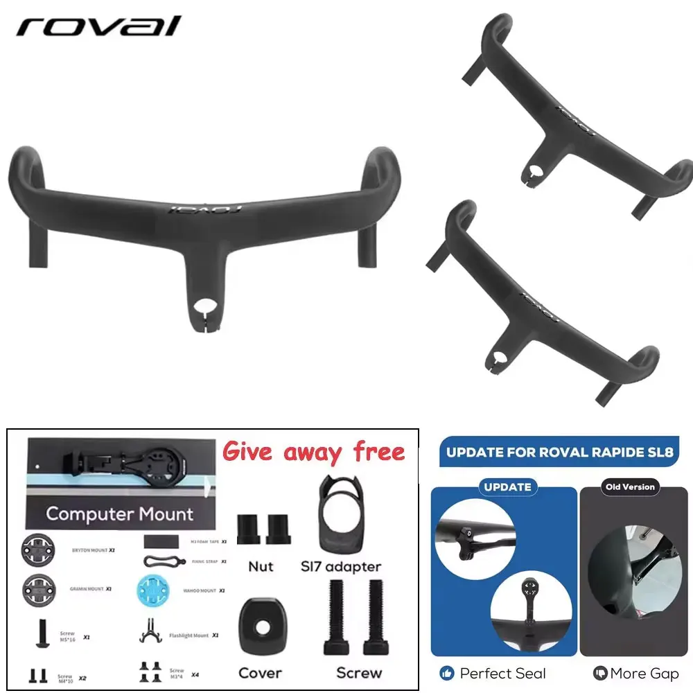 

For Sl7 Sl8 Full Internal Cable Routing Road Bicycle Handlebar T1000 Carbon Integrated Cockpit Di2 Carbon Handlebar With Mount