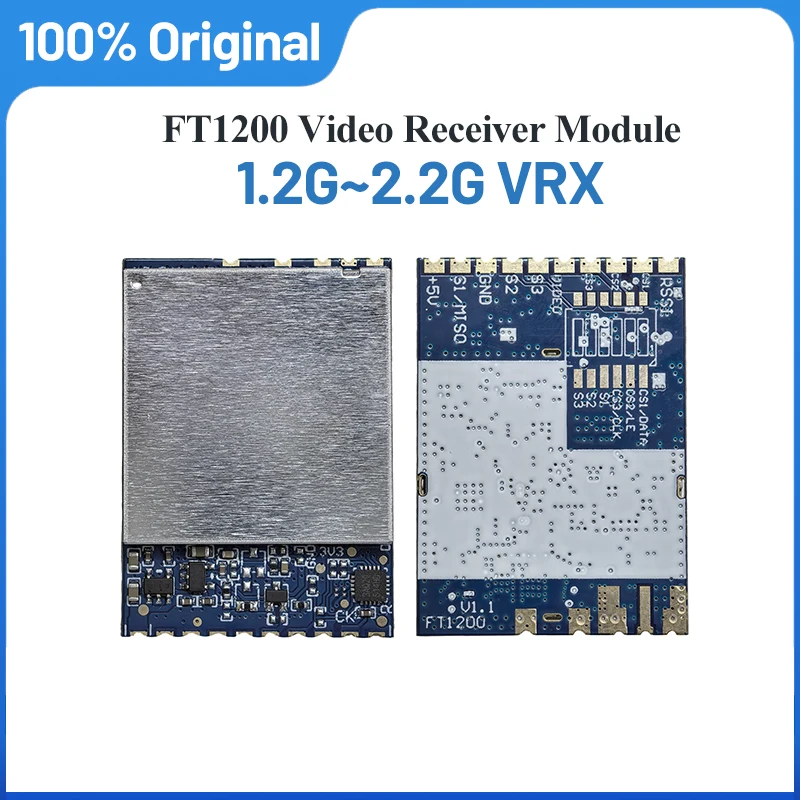 

FT1200 Video Receiver Module 1.2G~2.2G VRX 64CH 1080~2200MHz DC 5V Super Strong RSSI Signal Detection for RC Drones Model Parts