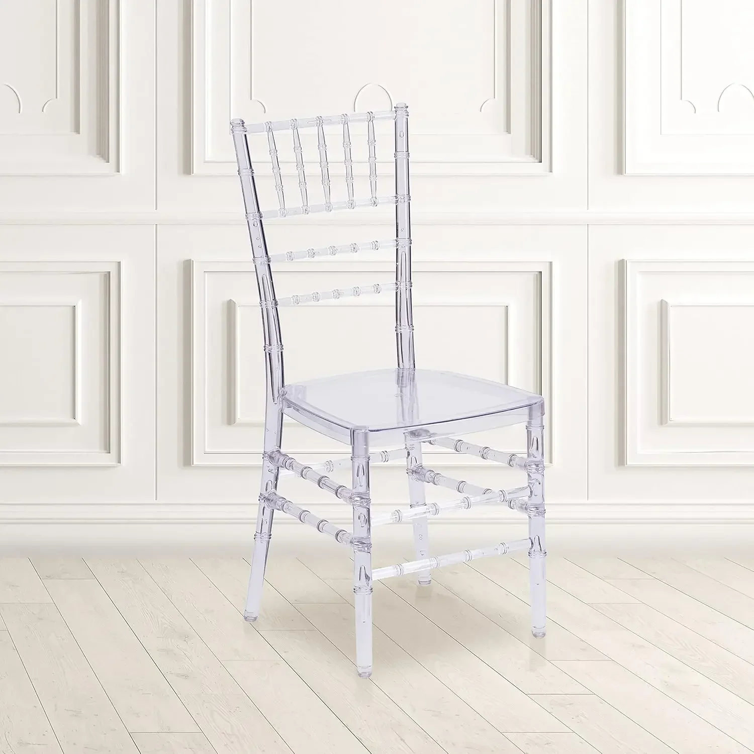 Furniture 2 Pack Flash Elegance Crystal Ice Scratch and Water Resistant Stacking Chiavari Chairs