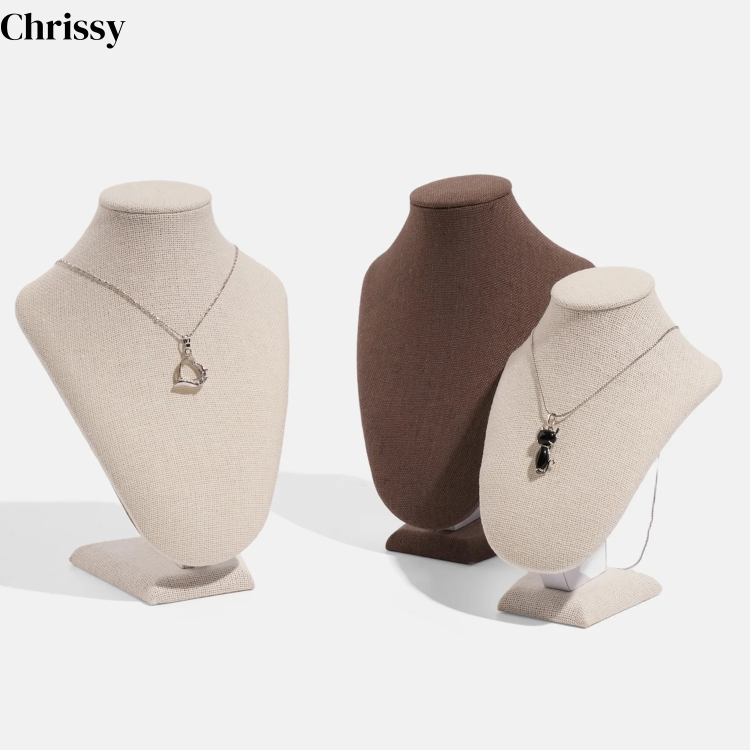 

Velvet Neck Display Stand, Jewelry Bust Mannequin for Necklaces Pendants, Countertop Showcase Props