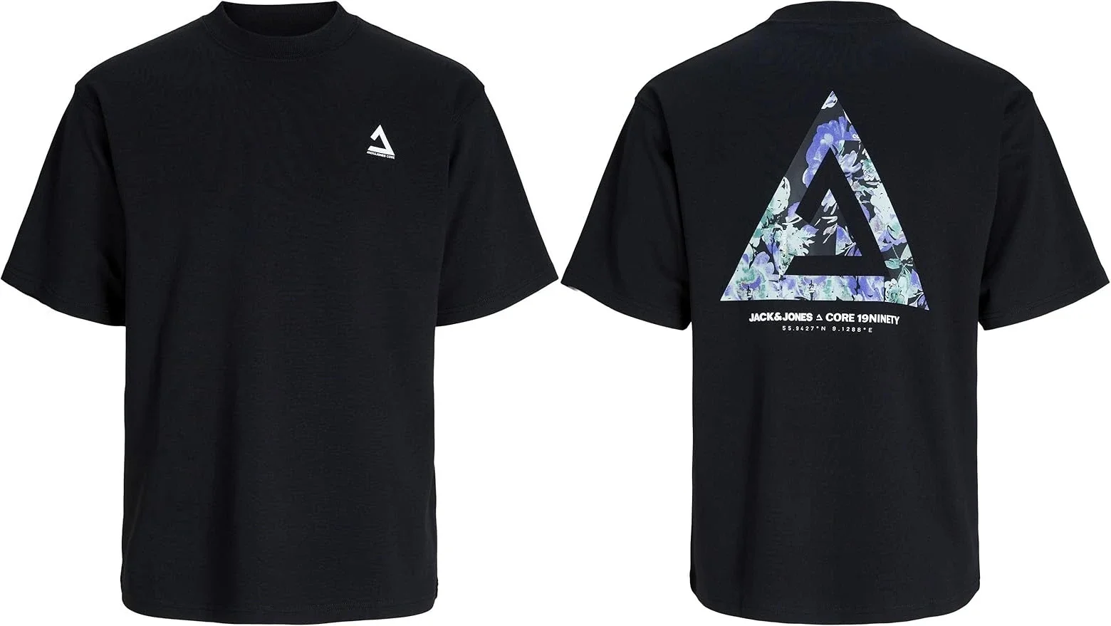 

JACK & JONES женская летняя футболка Jcotriangle Ss с круглым вырезом и принтом Sn, летние хлопковые мужские и женские футболки