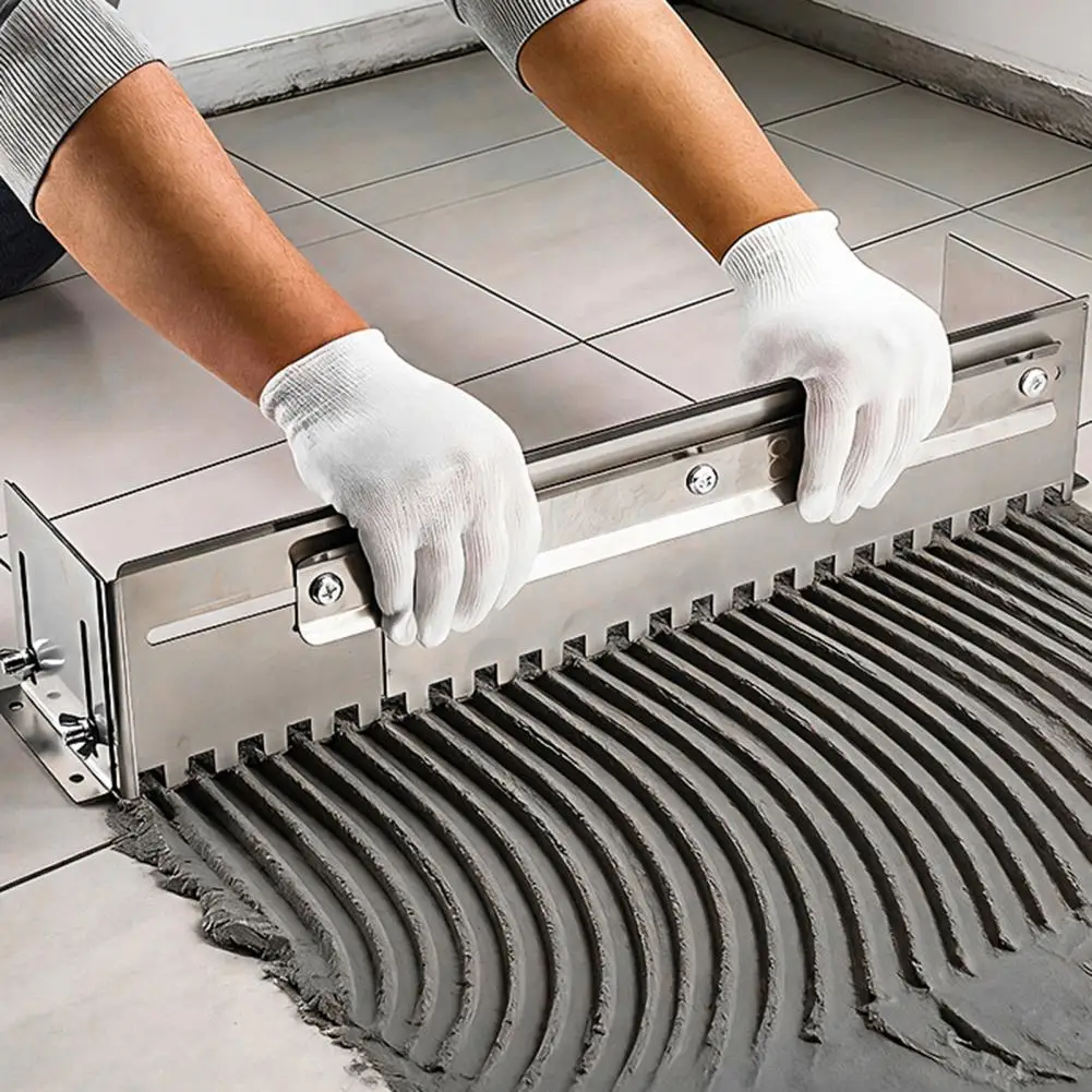 Notched Trowel Mortar Comb Heavy Duty Stainless Steel Tiles Levelers Large Tiles Flooring Sand Leveling Tiling Paving Tool