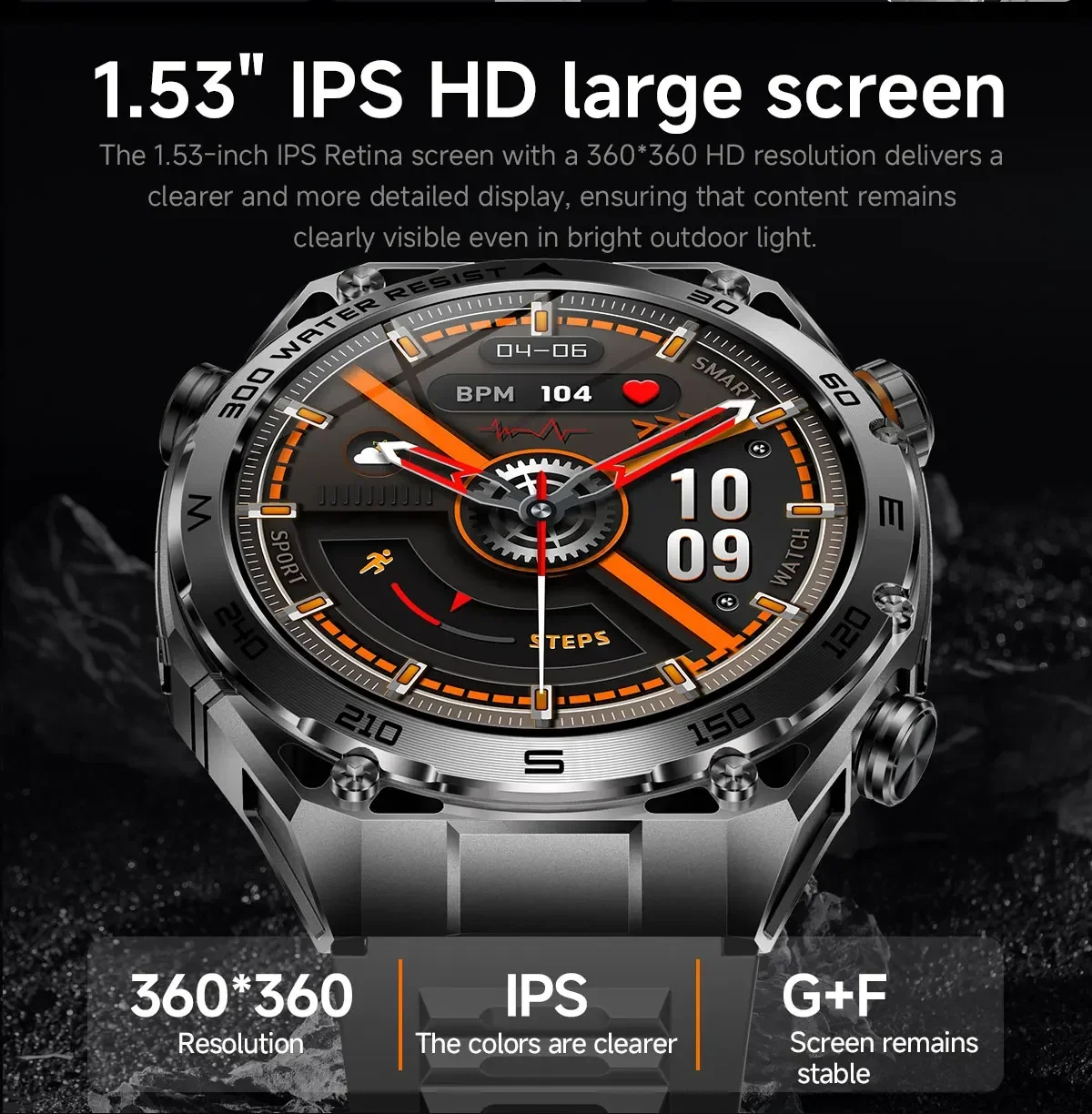 2026 Neue VWAR Ultimate Rugged Smartwatch IP68 Wasserdicht 1000 mAh Akku 24-Stunden-Gesundheitsüberwachung 100+ Sportmodi Smartwatches – Detail 3
