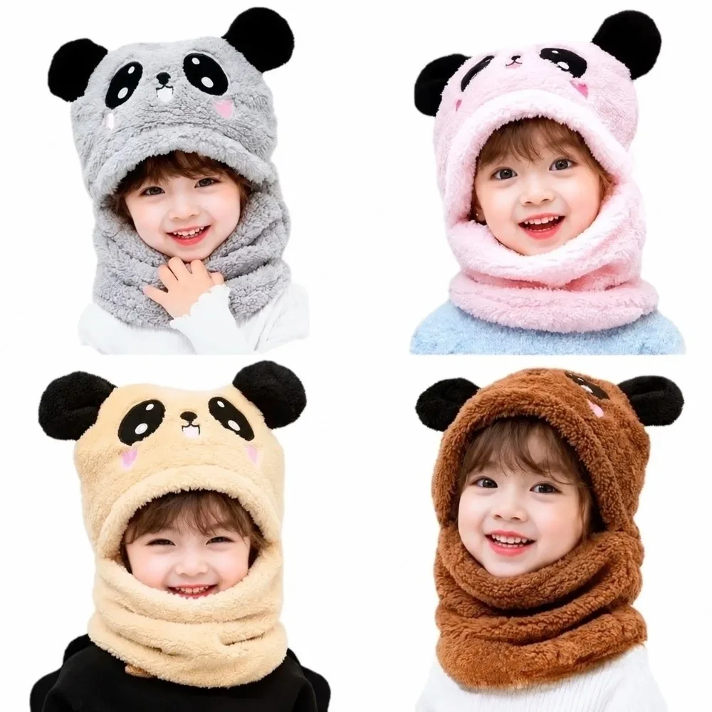 Fashion Cartoon Winter Hats Fleece Panda Children Beanie Caps Thicken Cute Hat Outdoor