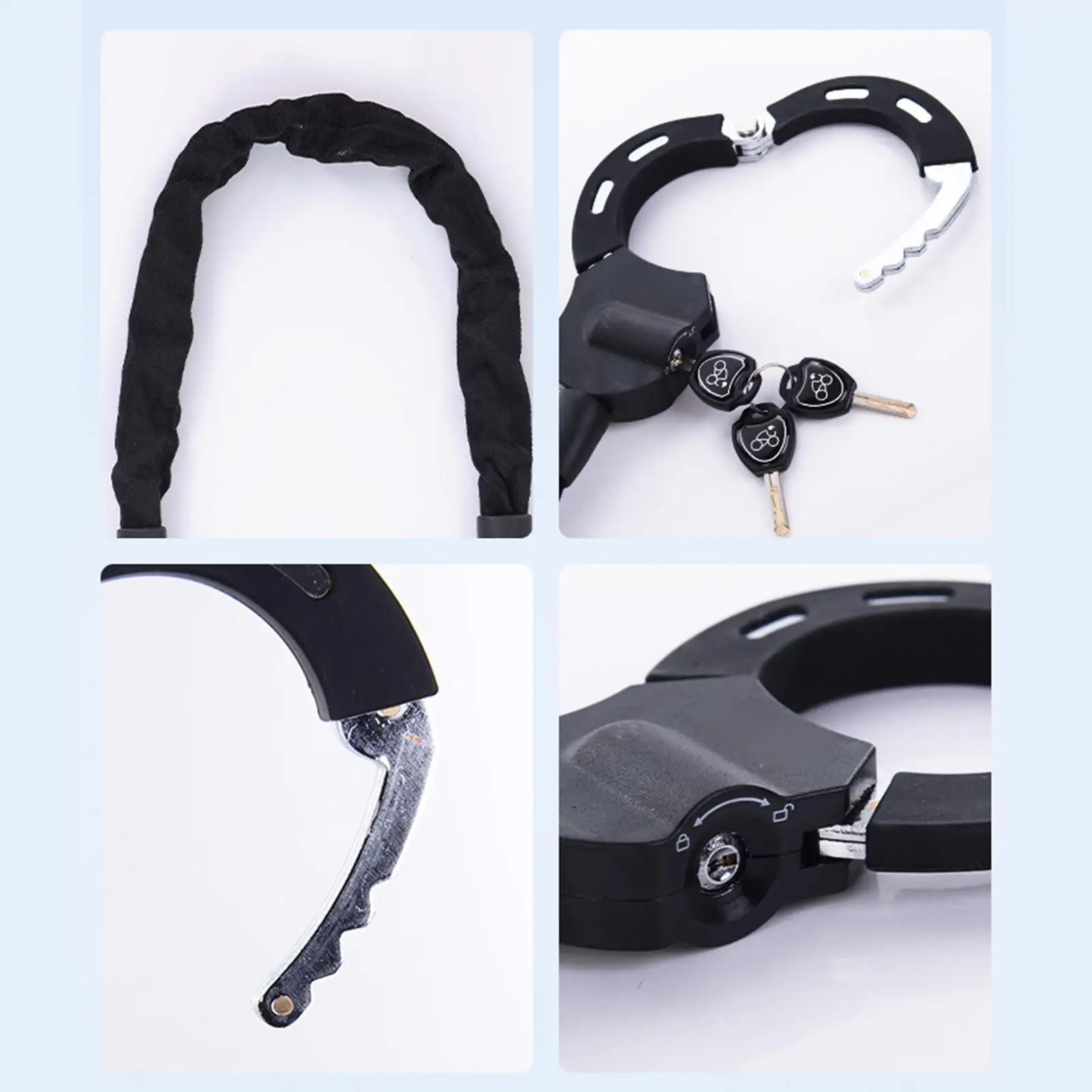 Bike Lock 35-inch Anti-Theft System With 3 Key Electric Scooter Locks Anti Theft For Outdoor Travel Fence Door Yard Commuting