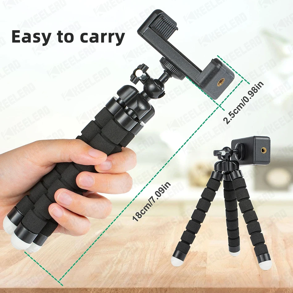 Mini Tripod with Phone Clip for Smartphone Flexible Leg Gorillapod Monopod with Phone Clip for iPhone Xiaomi Samsung