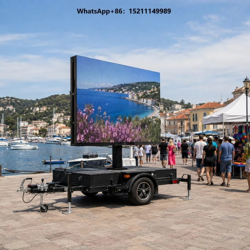 Mobile LED Screen Trailer Foldable Outdoor Digital Billboard with Wireless Control for Festivals Live Events and Advertising