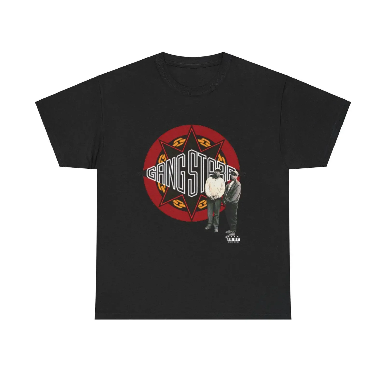 Vintage Gang Starr Hip Hop Duo T Shirt Men's Black Retro 90s East Coast Rap Group  vintage Washed Soft streetwear Comfortable