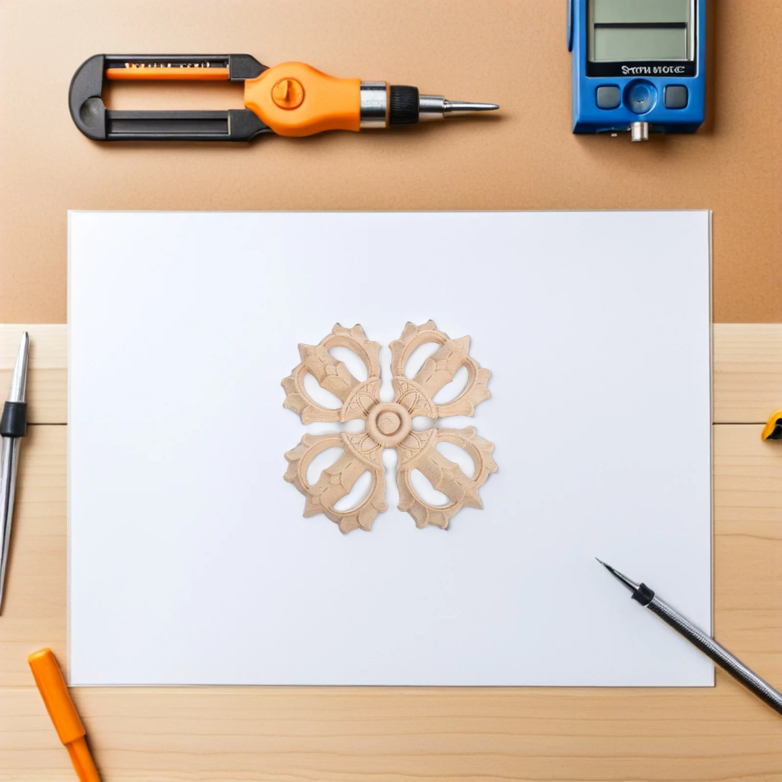 

6pcs European Style Wood Carved Decorative Appliques Floral Corner Onlays Solid Wood Wall Furniture Ornament for furniture