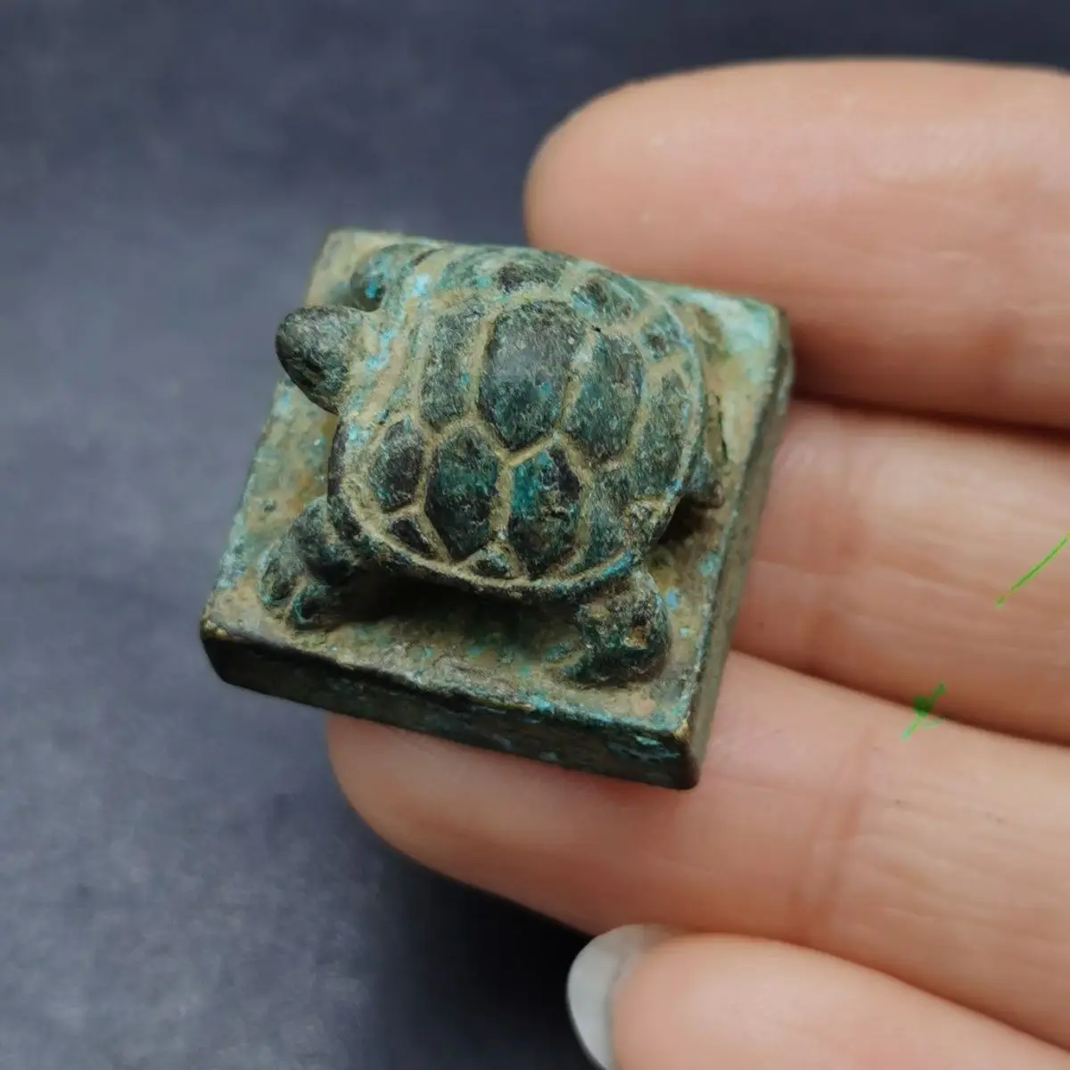 Retro square turtle Seal Stamp Statue Sculpture Figurines Home Garden Decoration Statues