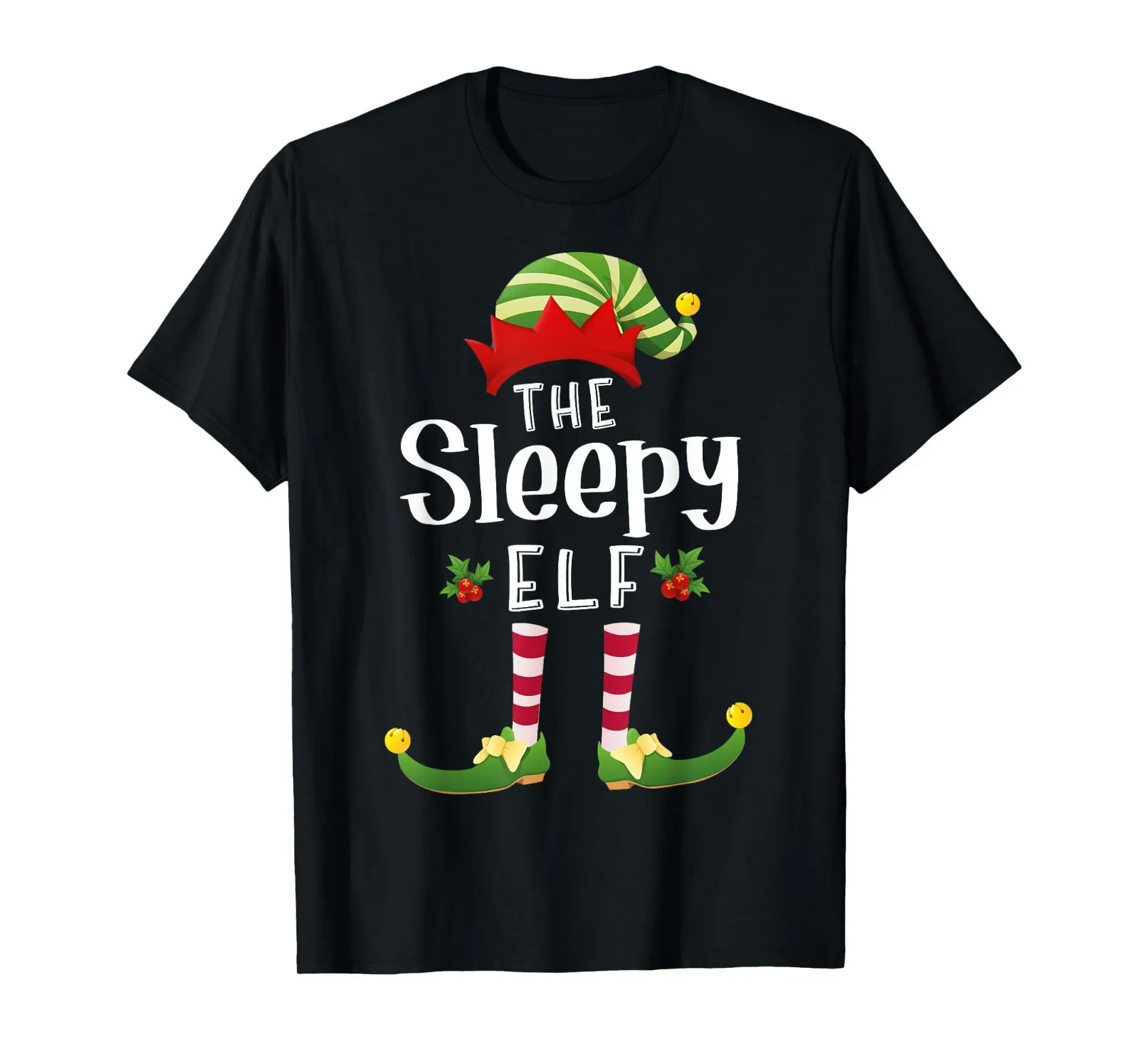 

Sleepy Christmas Elf Matching Pajama X Mas Party T Shirt S 5XL Q3412