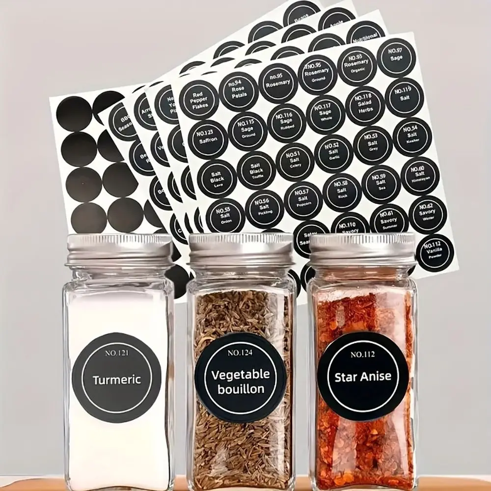 5 Sheets 180Pcs/set Blackboard Chalkboard Spice Labels Kitchen Storage Organizer Round Mason Jars Tags 3.5cm Blank