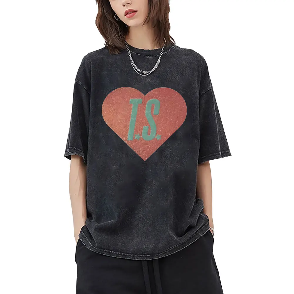 

I Love The Life of A Showgirl Album 2025 Merch T-shirts Washed Vintage Men Women Clothing Fashion Pop Music Short Sleeve T-shirt