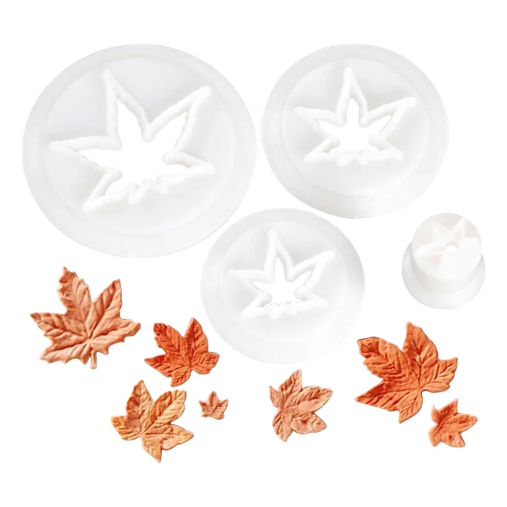 Fall Maple Leaf Plastic Cutters Set Autumn Theme Cake DIY Cutters Tools Fondant,Clay,Sugarcraft Baking Cookie Cutters