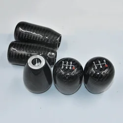 Racing Real Carbon Fiber Gear Shift Knob Knob 5th 6th Speed Handle Knob with For Converting Automatic Gear Into Manual Gear
