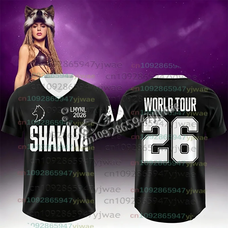Shakira World Tour 26 T‑Shirt Wolf LMYNL 2026 Short Sleeve Tee Pop Music Fans Gift Loose Streetwear Tops Men's Women's Clothing