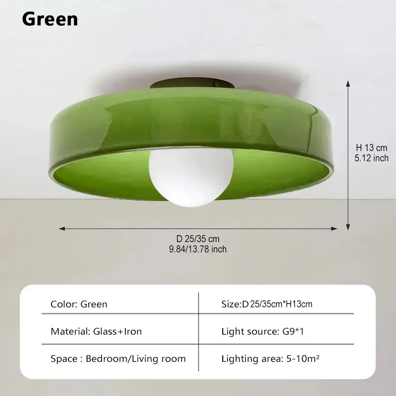Nordic LED Glazen Plafondlamp Eenvoudige Retro 25/35 cm Multi Kleur G9 Slaapkamer Woonkamer Foyer Studie decoratieve Verlichtingsarmaturen