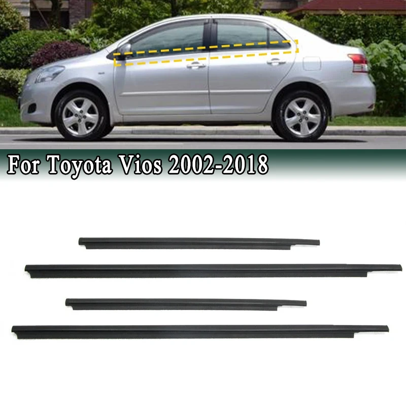 

Уплотнители для окон для Toyota Vios 2002-2018, резиновая отделка для боковых дверей и стекол, уплотнительные ремни, отделка, внешняя отделка