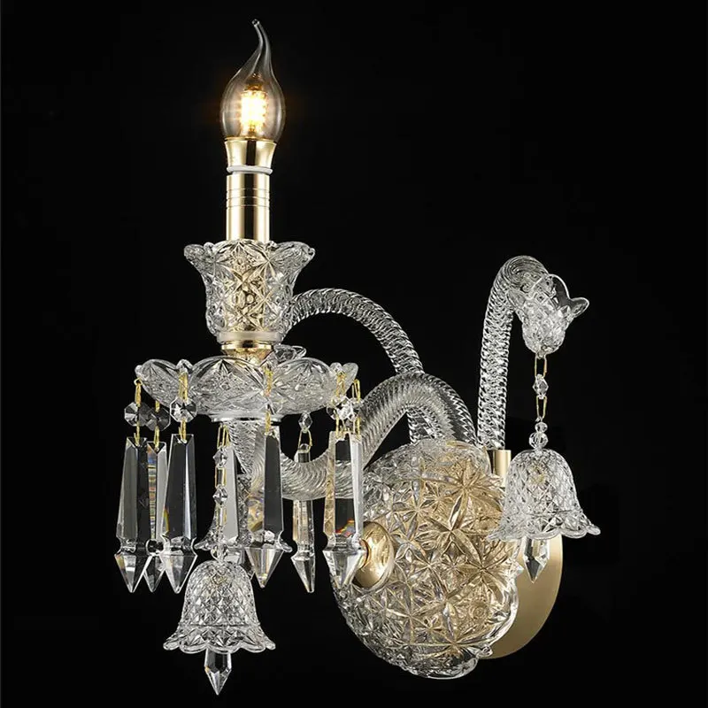 Crystal wall lamp household bedroom bedside lamp TV background wall