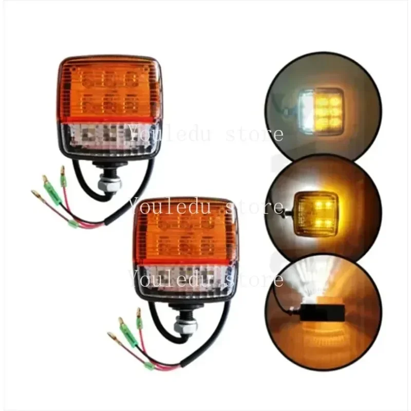 2Pcs LED Forklift Light 12v-80v Tractor Turn Signal Motorcycle Direction Indicator Amber White Truck Trailer Position Lamp New