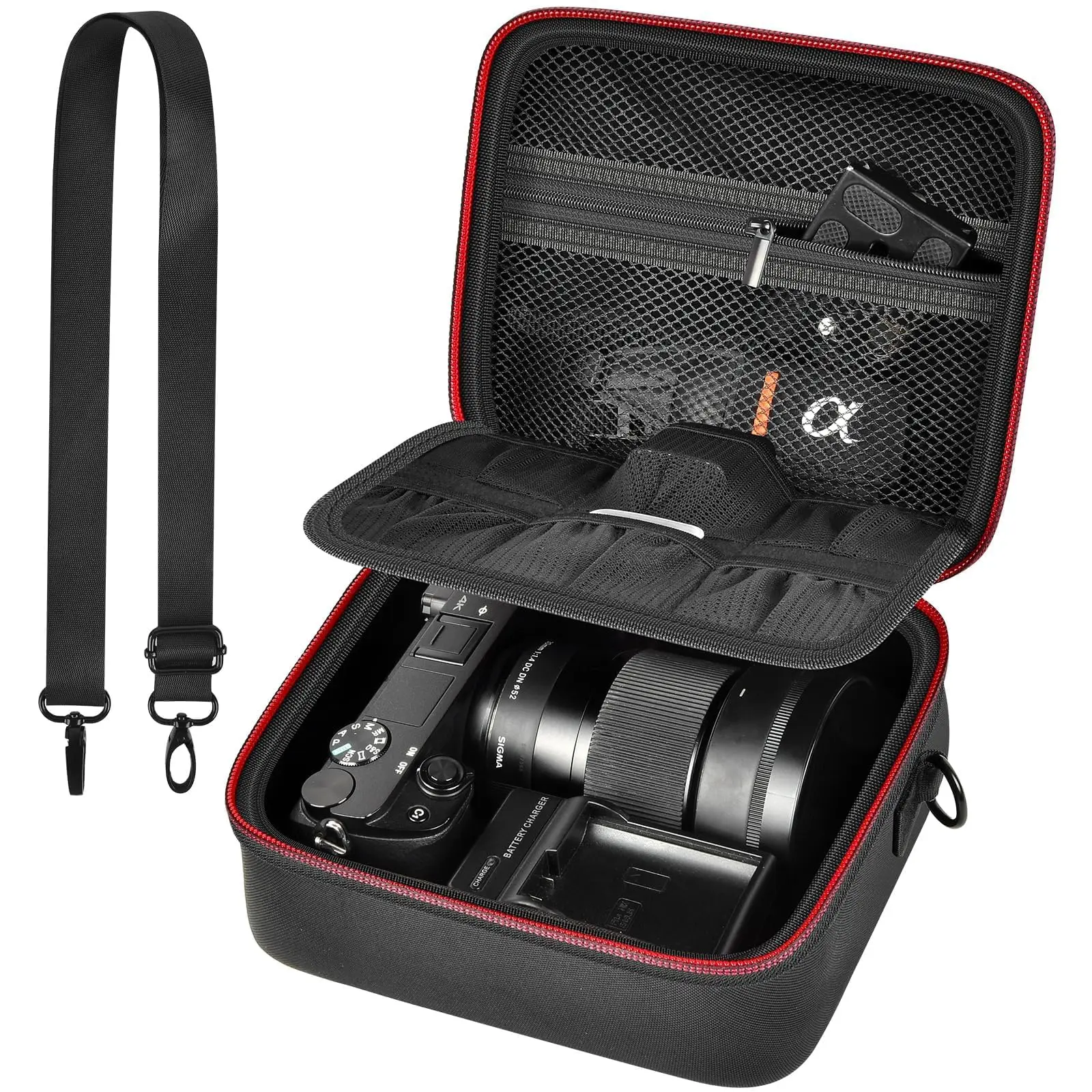 소니 알파 ZV-E10 알파 a6400/ a6700/ a6100/ a6000/ a6600/ a6500 미러리스 디지털 카메라용 카메라 케이스, 하드 여행 가방