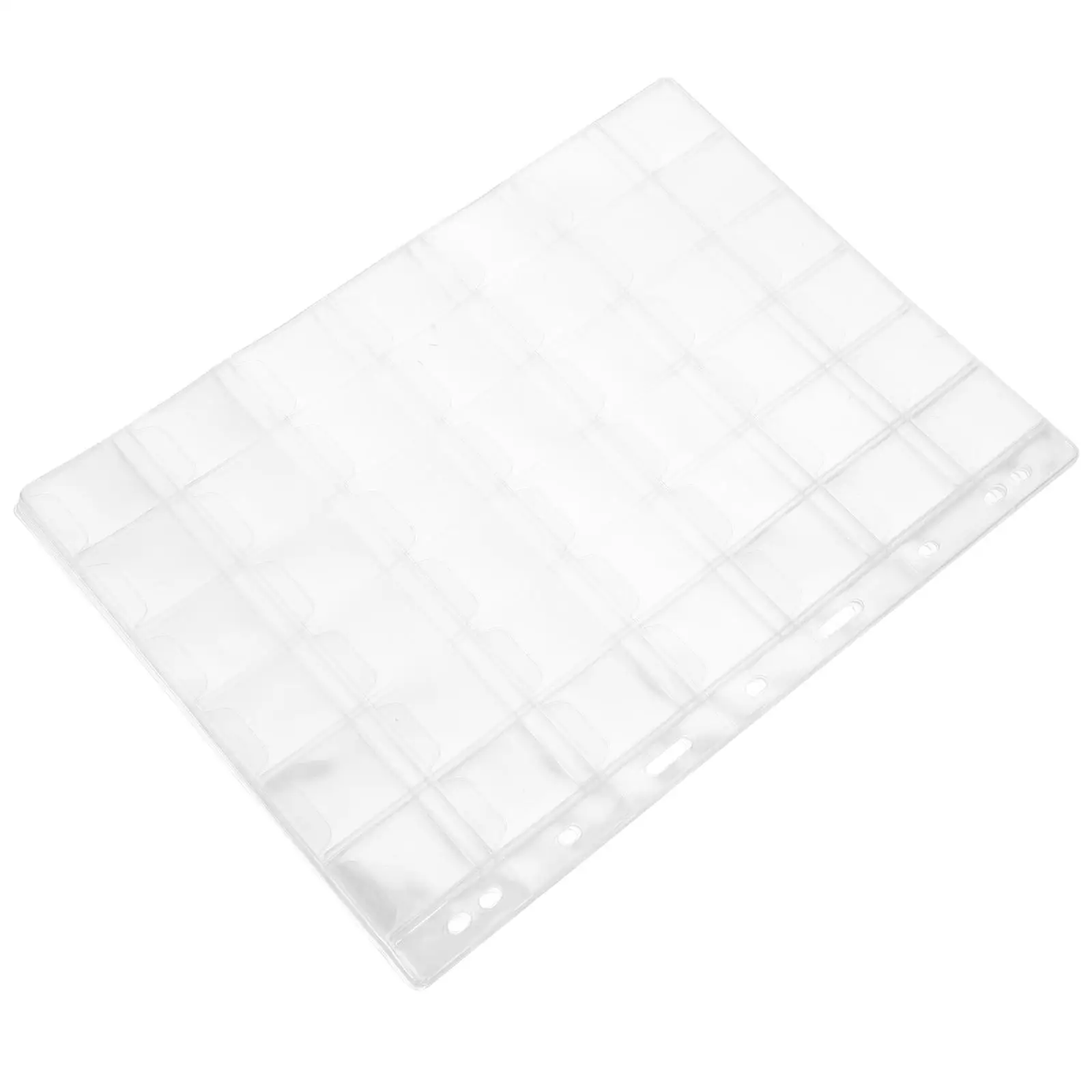 10 Sheets Coin Collection Page 9 Holes 30 Grids PVC Inserts Clear Plastic Storage Supplies Collectors